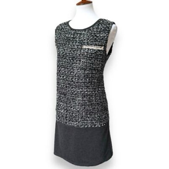 Anthropologie Dresses & Skirts - THML Anthropologie Women’s Black Silver Tweed Sleeveless Dress